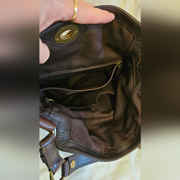 Coach Chelsea Pebbled leather turnlock hobo & zip wallet bundle #10947 Chocolate - Picture 5 of 9